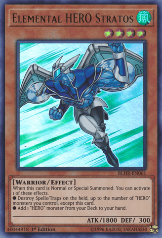 Elemental Hero Stratos [BLHR-EN061] Ultra Rare - Trinity Hobby
