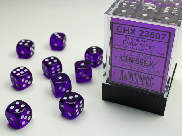 TRANSLUCENT 36D6 PURPLE/WHITE 12MM - Trinity Hobby