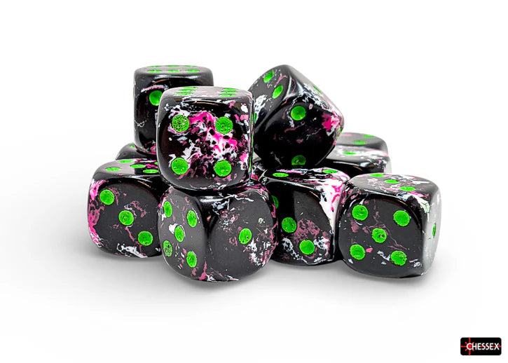 BRUSH 12D6 Paintball™/green 16mm Dice Block - Trinity Hobby