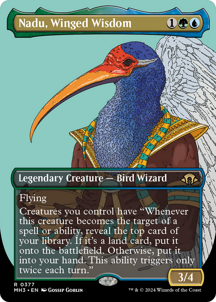 Nadu, Winged Wisdom (Borderless) [Modern Horizons 3] - Trinity Hobby