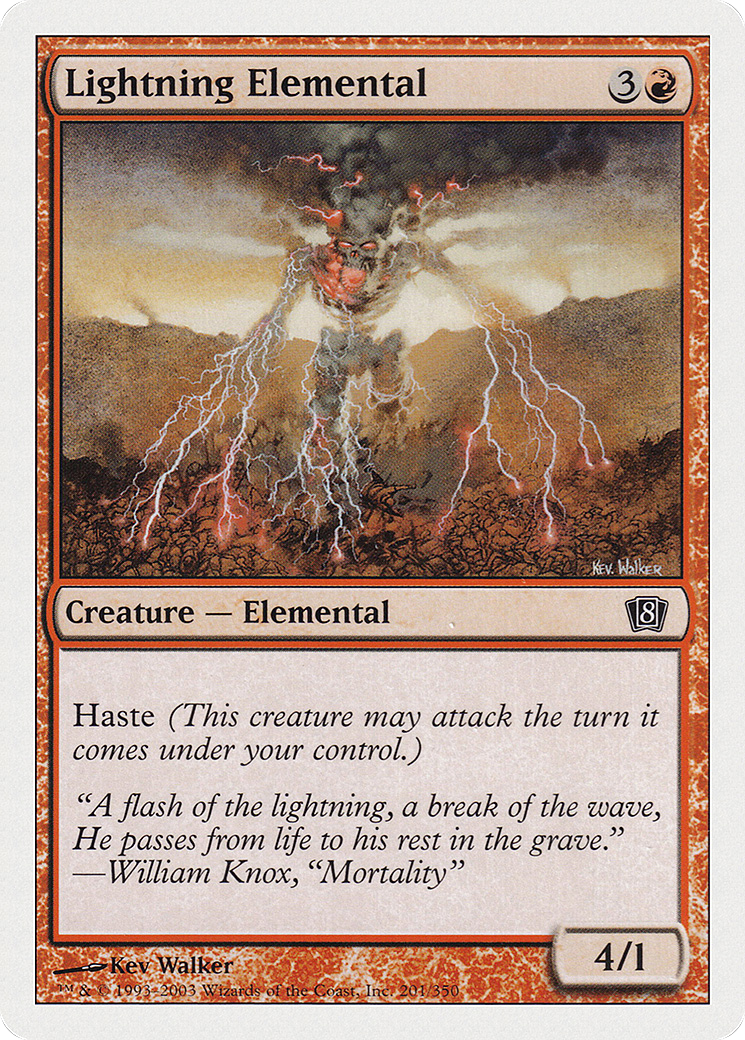 Lightning Elemental  (8ED-201) - [Eighth Edition] - Trinity Hobby