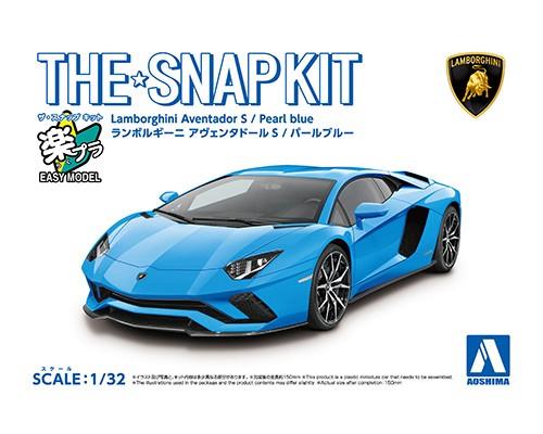 Aoshima 1/32 SNAP KIT #12-E Lamborghini Aventador S (Pearl Blue) - Trinity Hobby