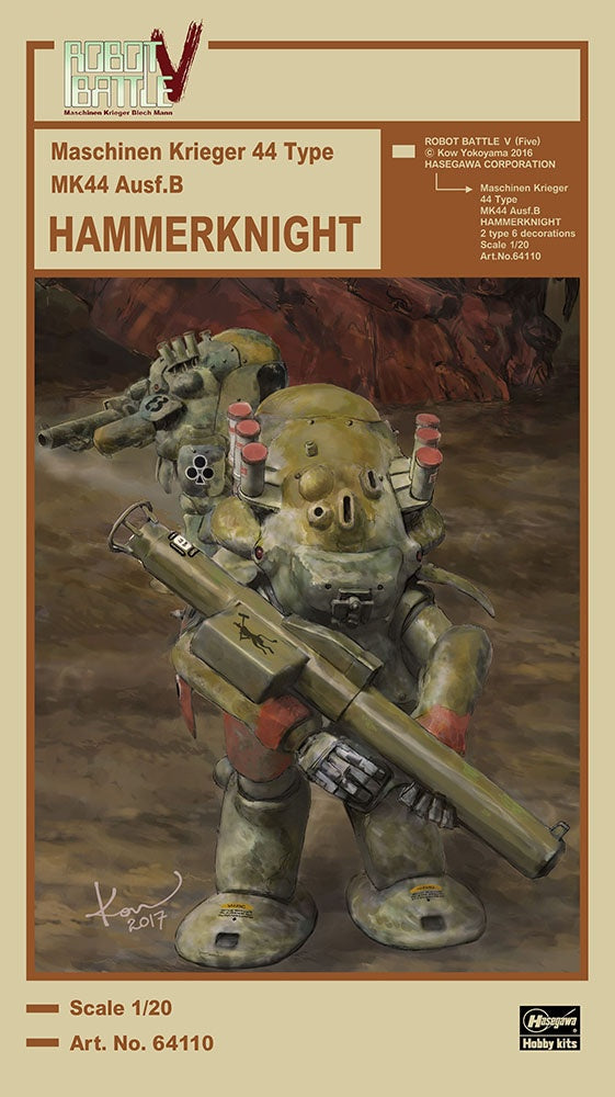 Hasegawa 1/20 Robot Battle V (Five) Maschinen Krieger 44 Type MK44 Ausf.B Hammerknight - Trinity Hobby