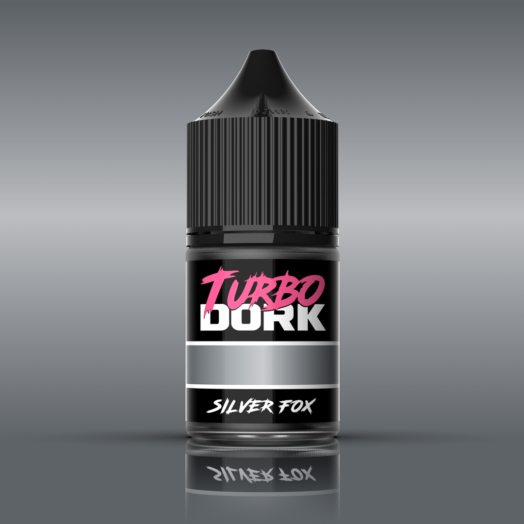Turbo Dork Silver Fox Metallic Acrylic Paint 22ml Bottle