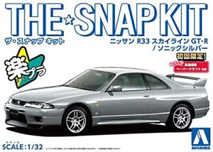 Aoshima 1/32 SNAP KIT #15-D Nissan R33 Skyline GT－R（Sonic Silver）