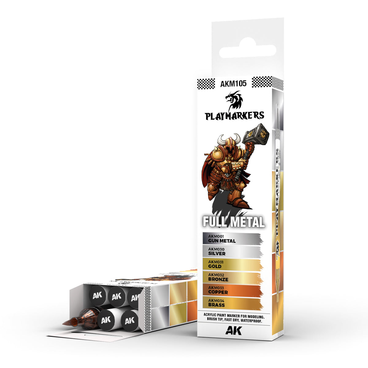 AK Interactive Playmarkers Set - Full Metal (6 Ref.) - Trinity Hobby