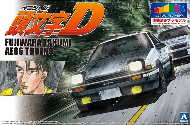 Aoshima 1/24 Initial D Fujiwara Takumi AE86 Trueno Project D Ver. Car (Pre-Painted) - Trinity Hobby