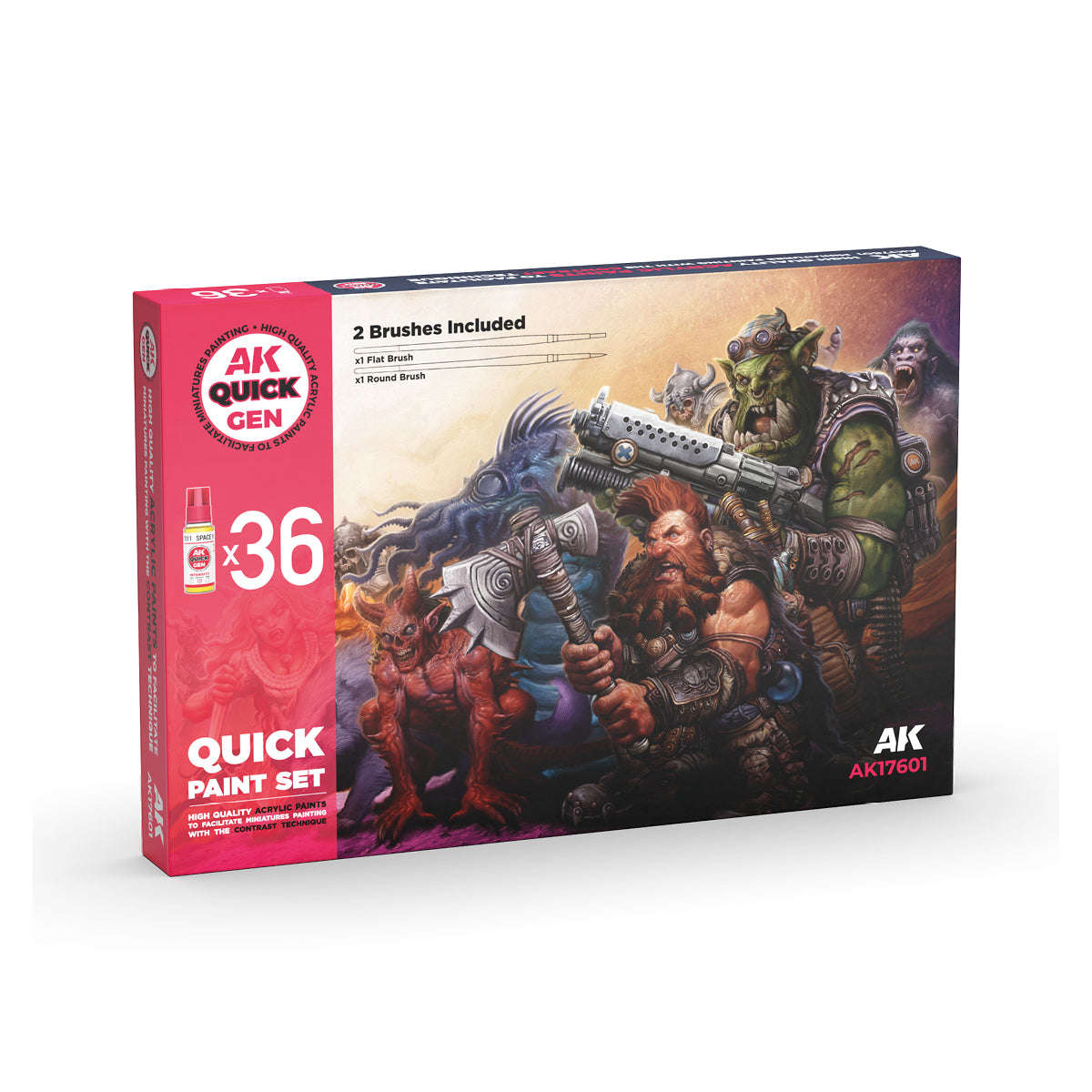 AK Interactive Quick Gen - Quick Paint Set 36 Colors - Trinity Hobby