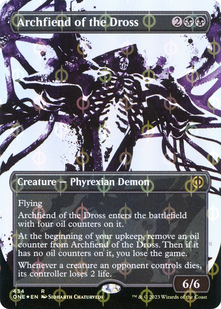 Archfiend of the Dross (Borderless Ichor Step-and-Compleat Foil) [Phyrexia: All Will Be One] - Trinity Hobby