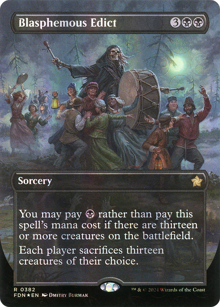 Blasphemous Edict (Borderless) (Mana Foil) [Foundations] - Trinity Hobby