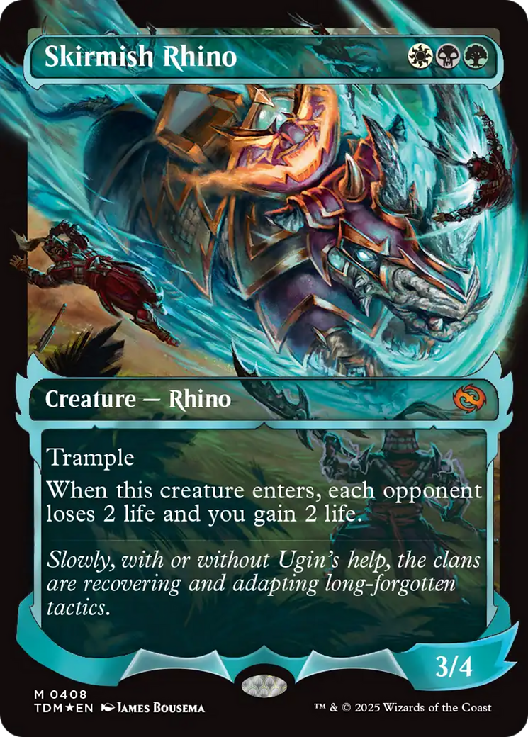 Skirmish Rhino  [Foil]  (TDM-408) - [Tarkir: Dragonstorm]: (Showcase) (Borderless) - Trinity Hobby