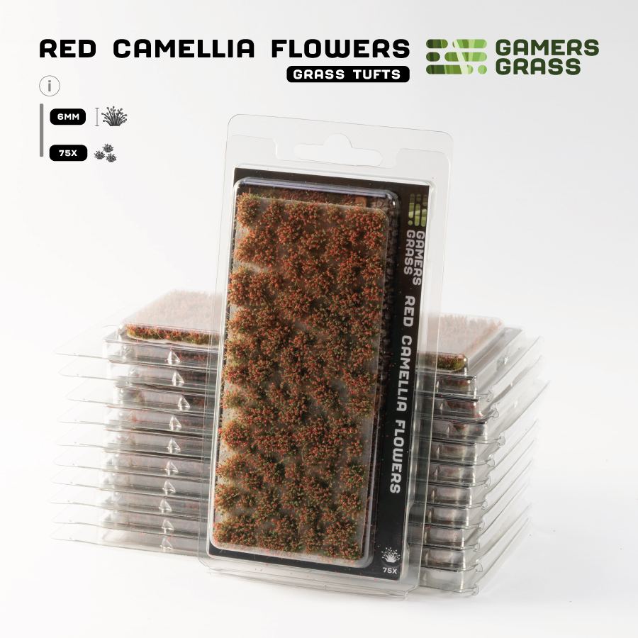 Gamers Grass Red Camellia Flowers - Trinity Hobby