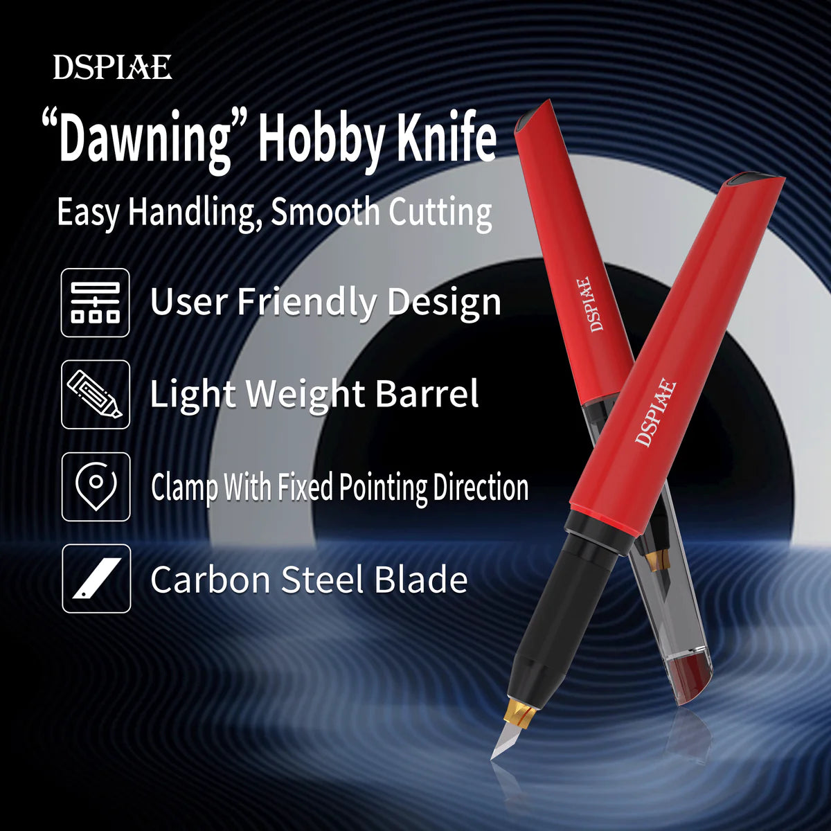 DSPIAE Drawing Hobby Knife Set with precision blades and ergonomic handles, ideal for detailed art and craft work.