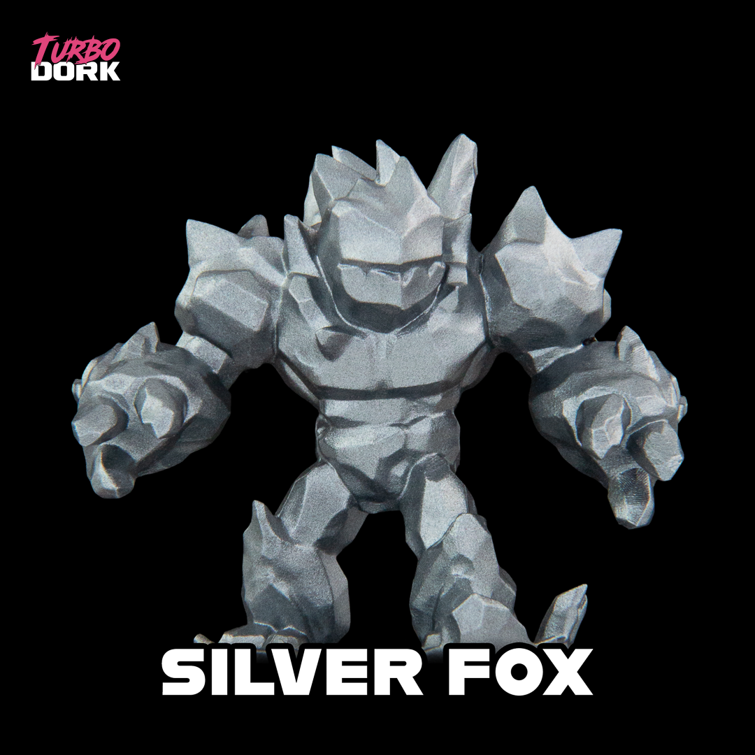 Turbo Dork Silver Fox Metallic Acrylic Paint 22ml Bottle