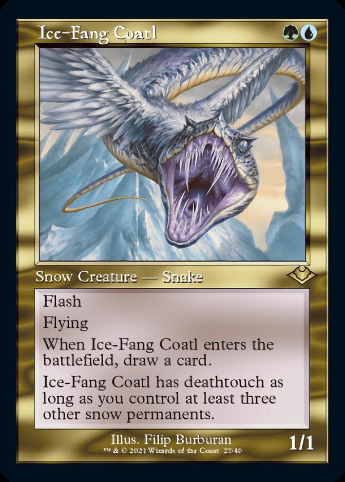 Ice-Fang Coatl (Retro Foil Etched) [Modern Horizons] - Trinity Hobby
