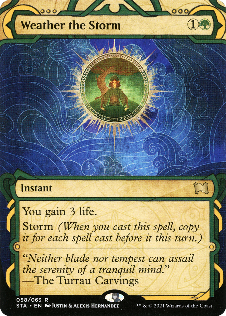 Weather the Storm [Etched Foil]  (STA-058) - [Strixhaven Mystical Archive]: (Showcase) (Borderless) - Trinity Hobby