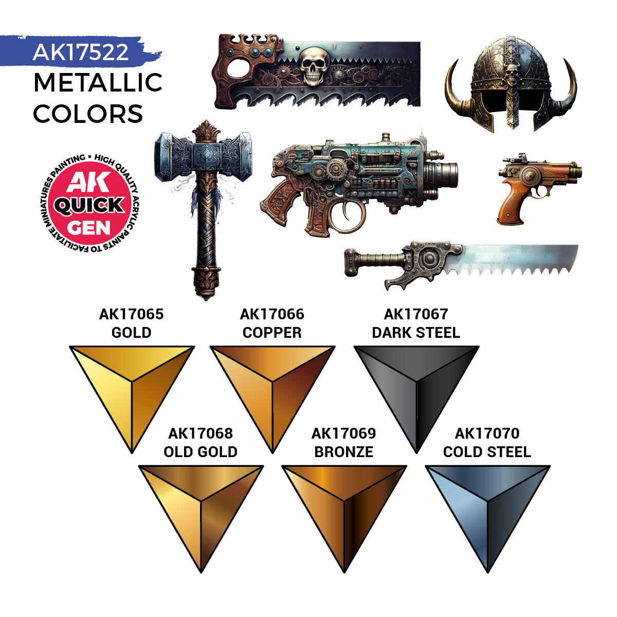 AK Interactive Quick Gen - Metallics (Set) - Trinity Hobby