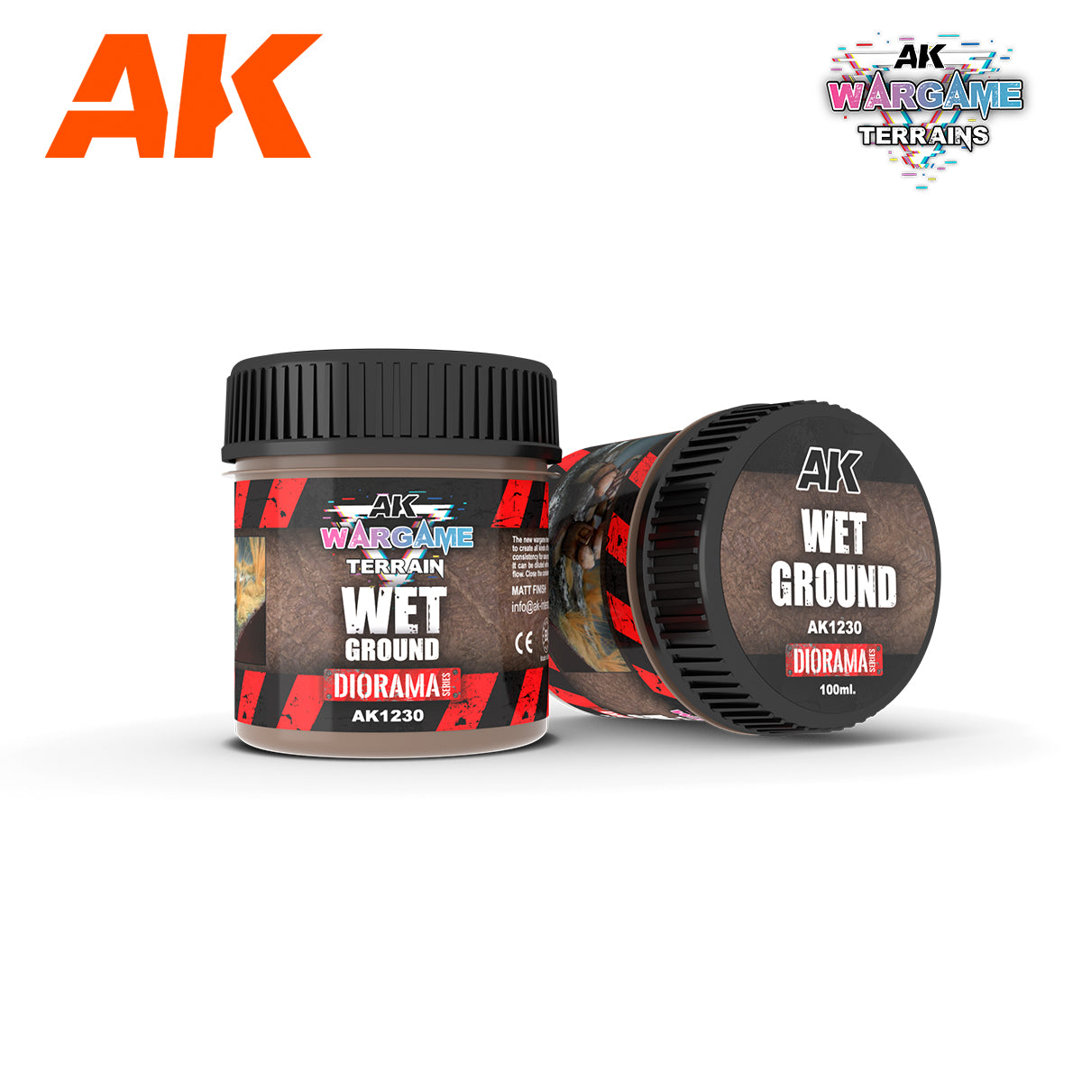 AK Interactive Wargame Battle Ground Terrains Wet Ground - 100ml (Acrylic) - Trinity Hobby