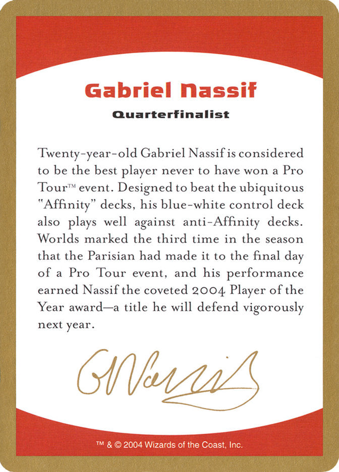 Gabriel Nassif Bio [World Championship Decks 2004] - Trinity Hobby