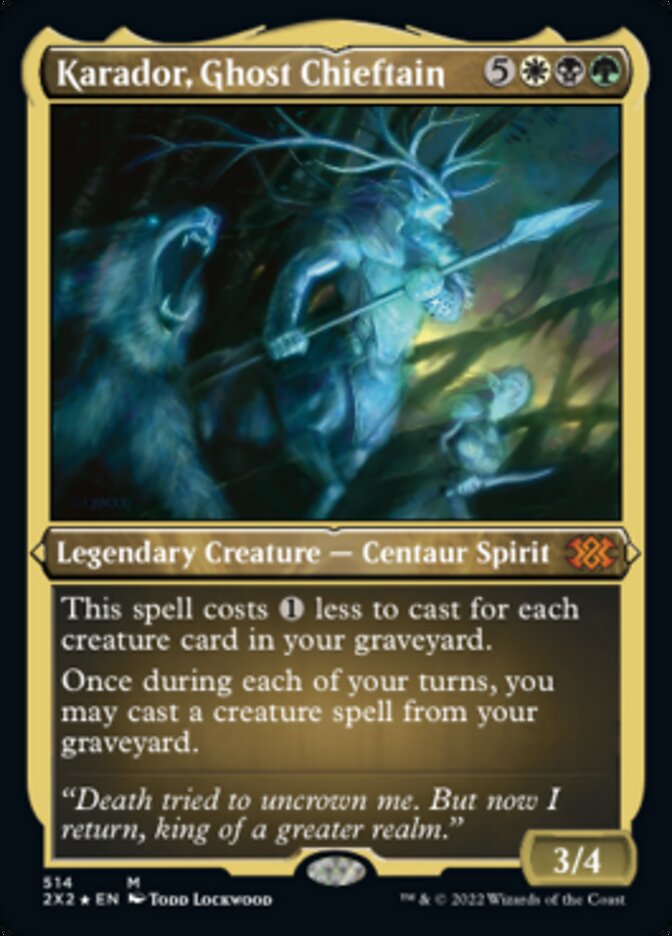 Karador, Ghost Chieftain (Foil Etched) [Double Masters 2022] - Trinity Hobby