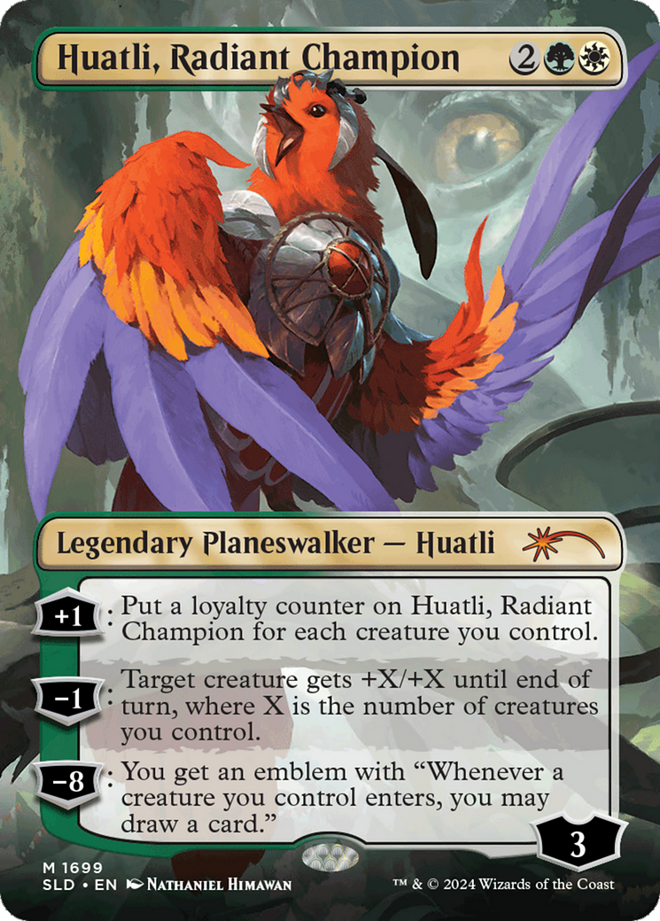 Huatli, Radiant Champion  [Foil]  (SLD-1699) - [Secret Lair Drop] (Borderless) - Trinity Hobby