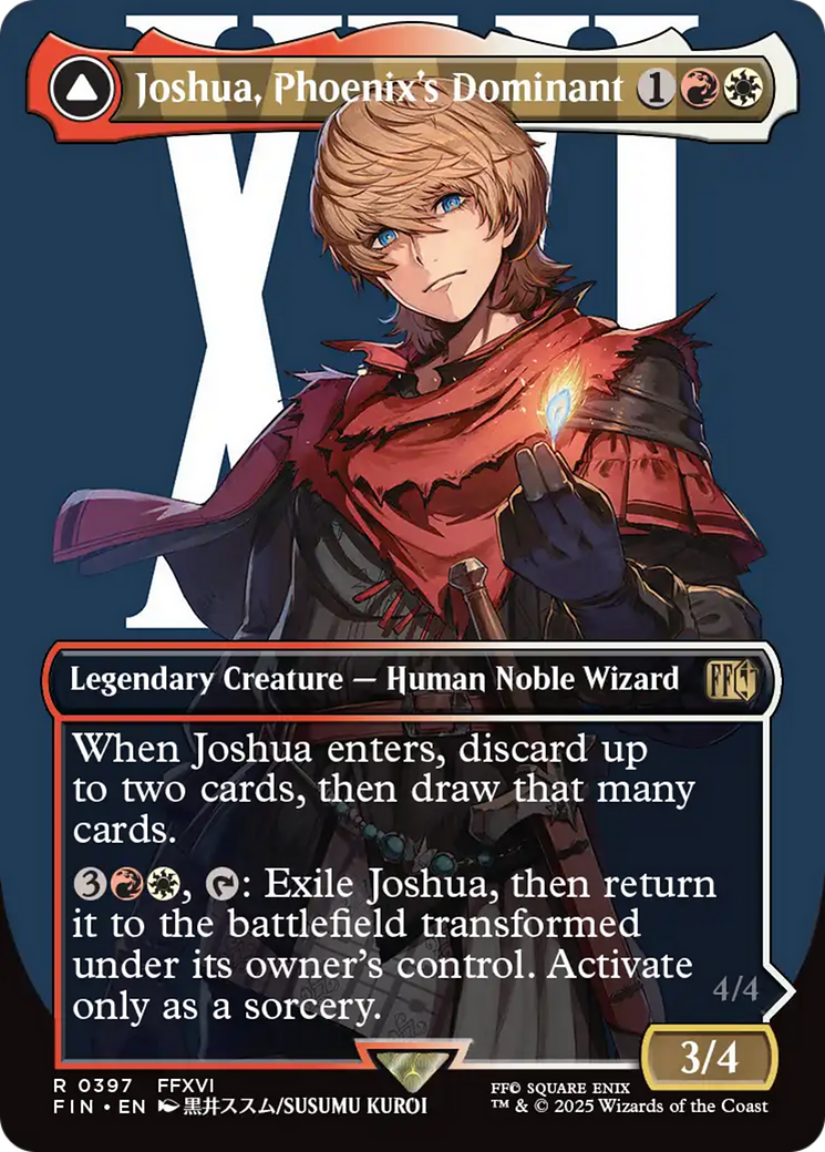 Joshua, Phoenix's Dominant // Phoenix, Warden of Fire  [Foil]  (FIN-397) - [FINAL FANTASY]: (enchantment) (Borderless)