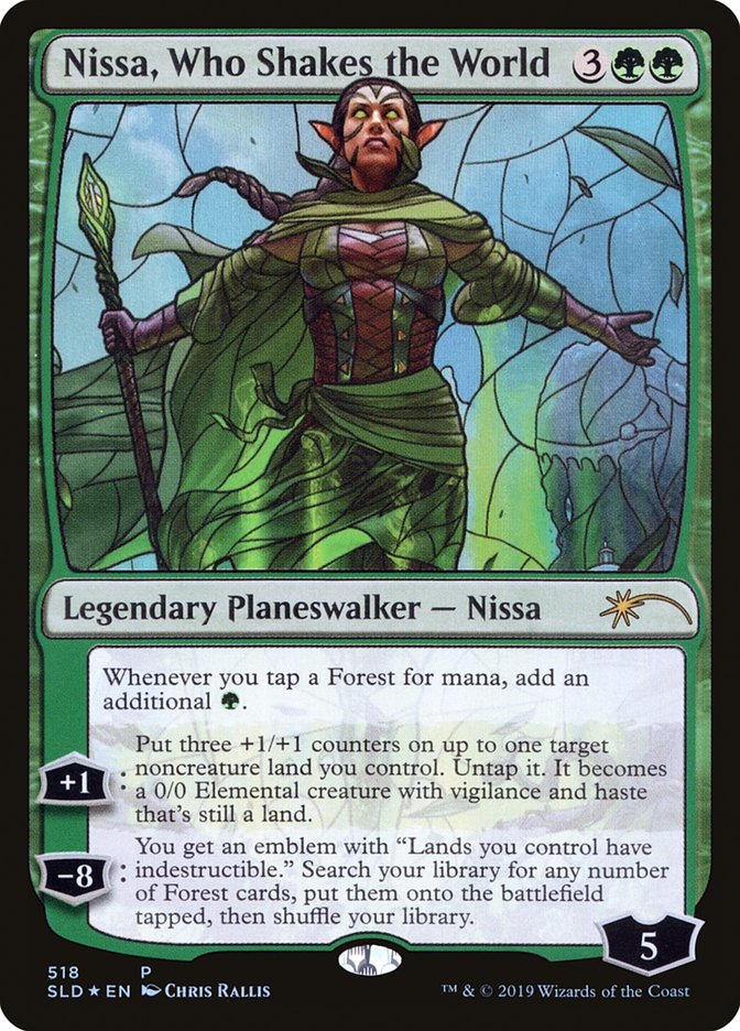 Nissa, Who Shakes the World (Stained Glass) [Secret Lair Drop Promos] - Trinity Hobby