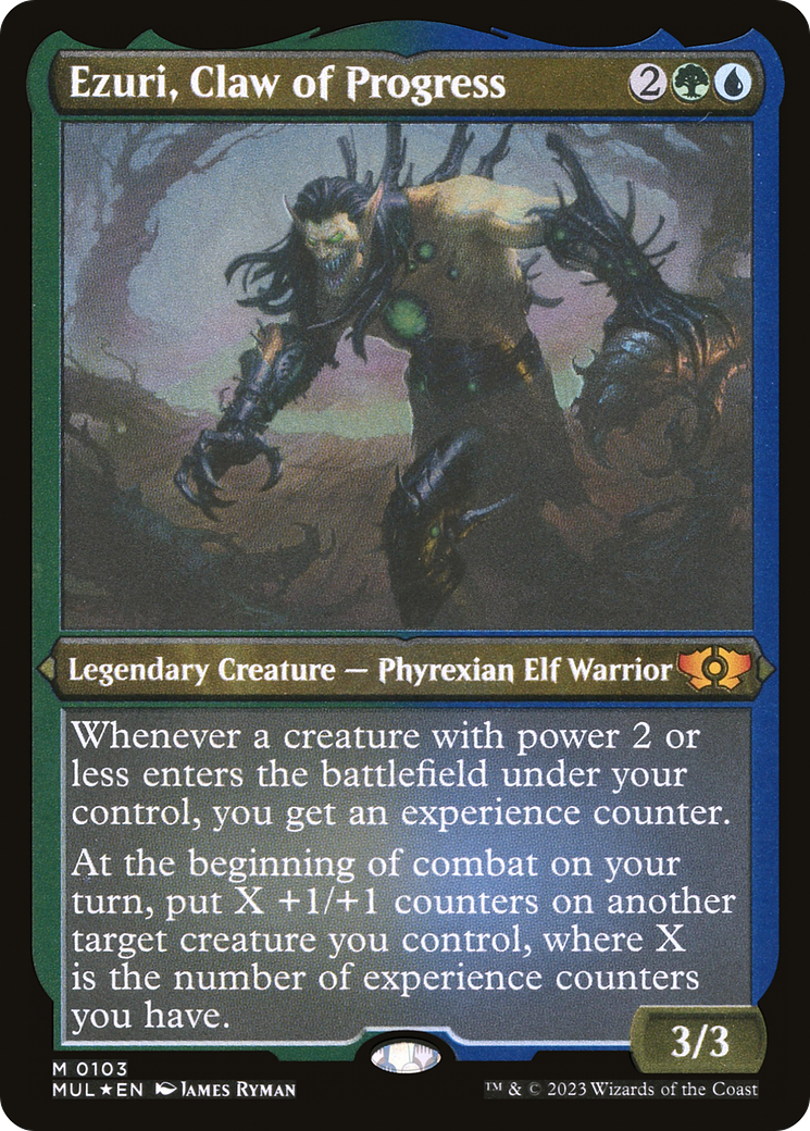 Ezuri, Claw of Progress (Foil Etched)  [Foil]  (MUL-103) - [Multiverse Legends] - Trinity Hobby