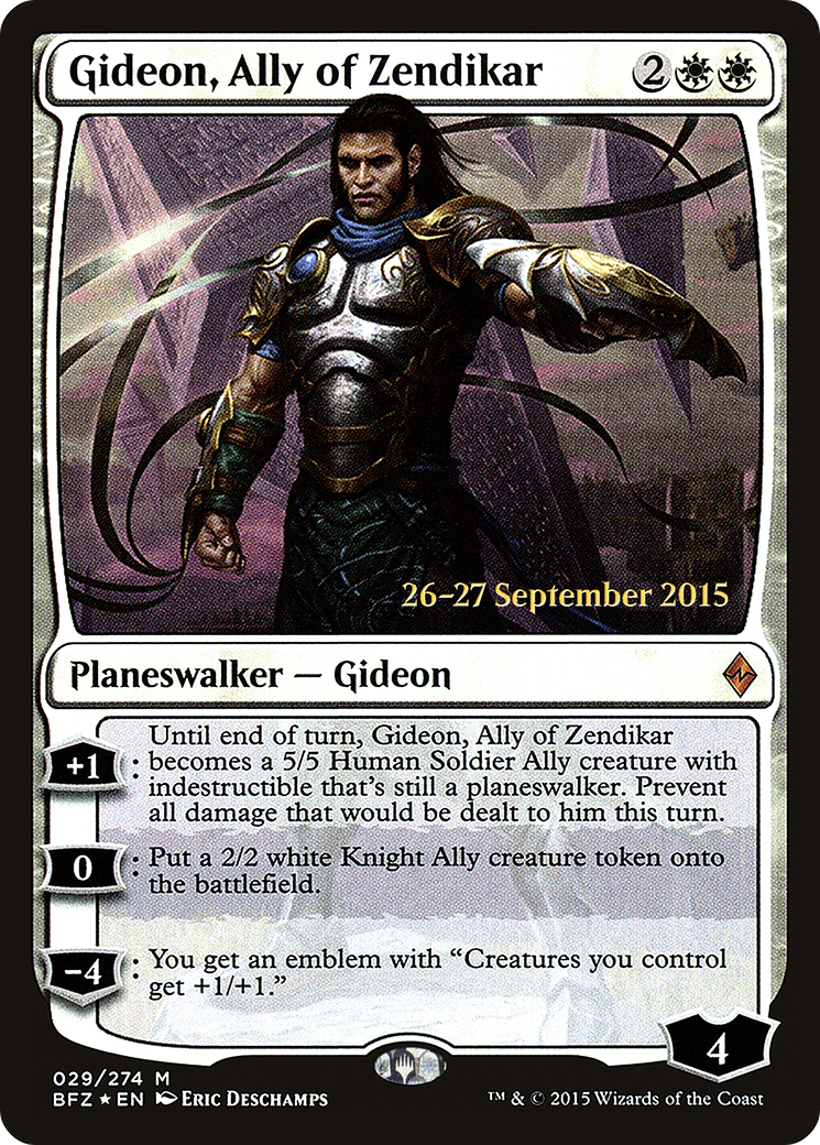 Gideon, allié de Zendikar [Promos d'avant-première de Battle for Zendikar] 