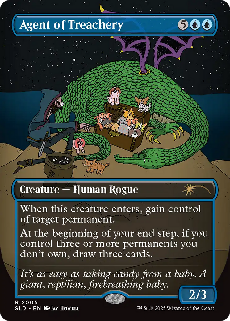 Agent of Treachery  [Foil]  (SLD-2005) - [Secret Lair Drop] (Borderless) - Trinity Hobby