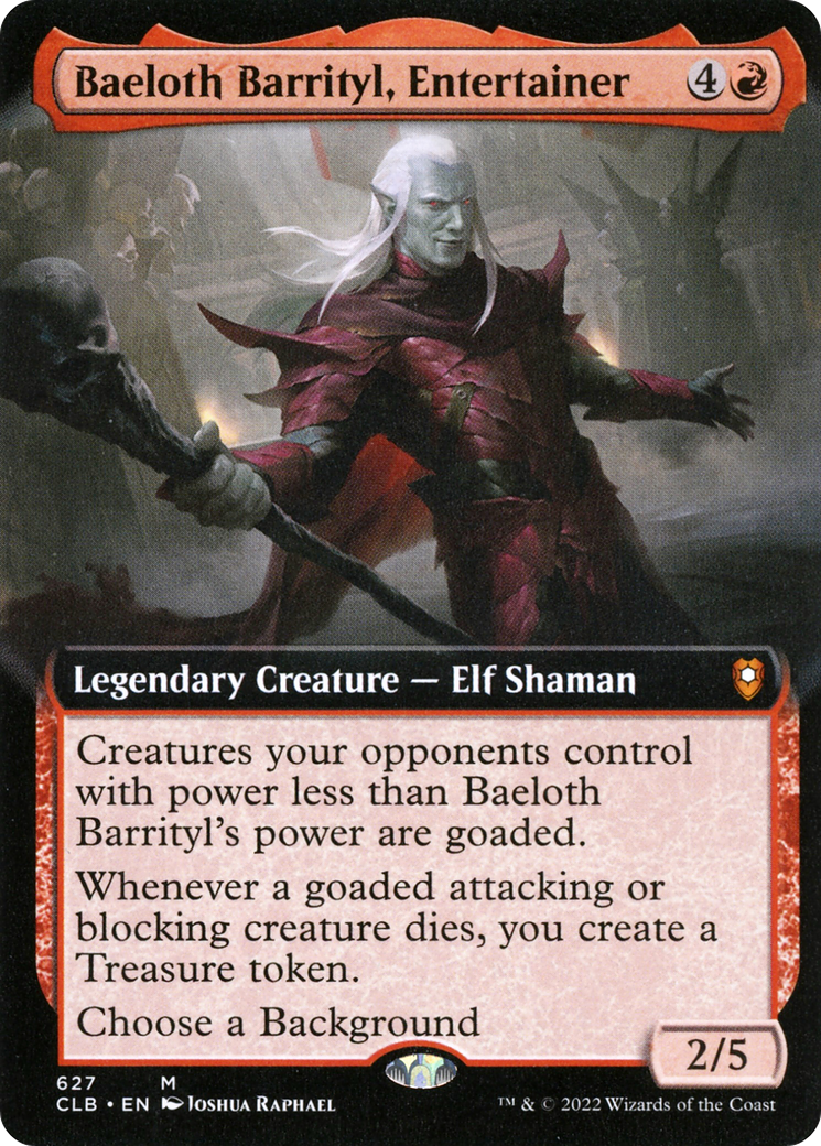 Baeloth Barrityl, Entertainer (Extended Art) [Commander Legends: Battle for Baldur's Gate] - Trinity Hobby