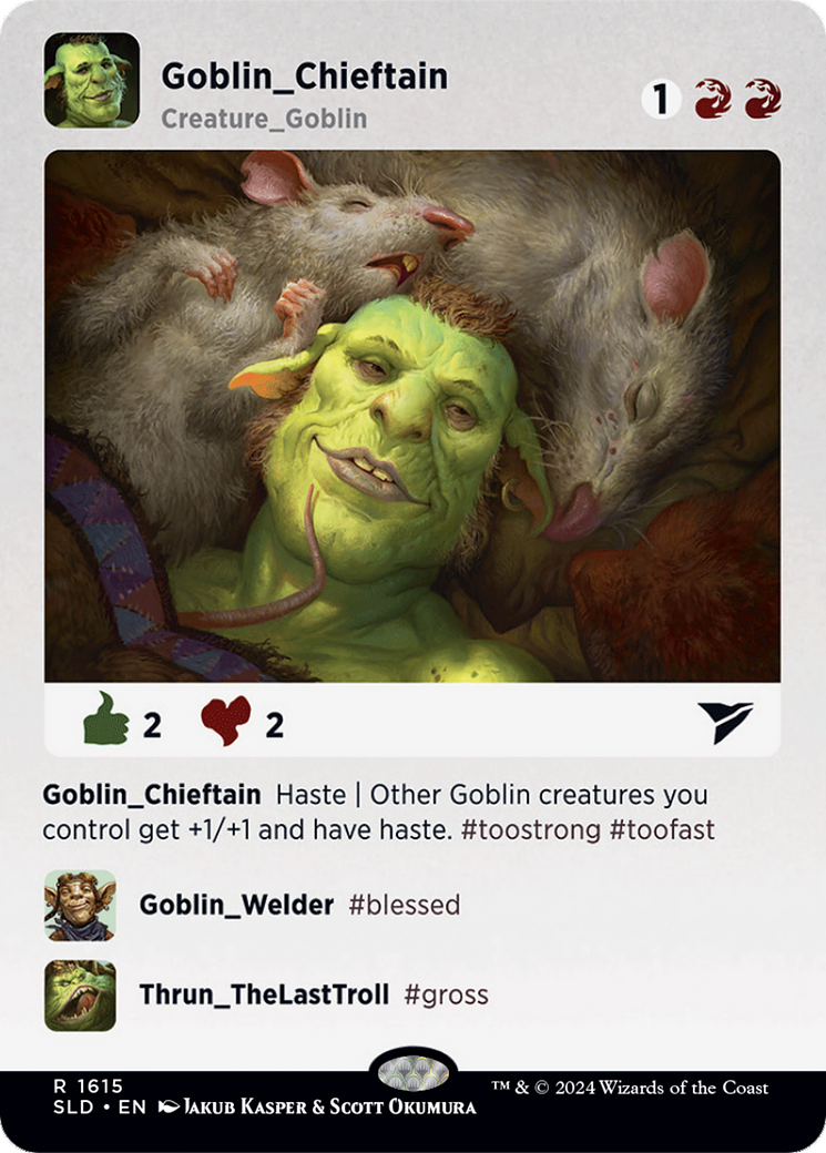 Goblin Chieftain  [Foil]  (SLD-1615) - [Secret Lair Drop] (Borderless) - Trinity Hobby