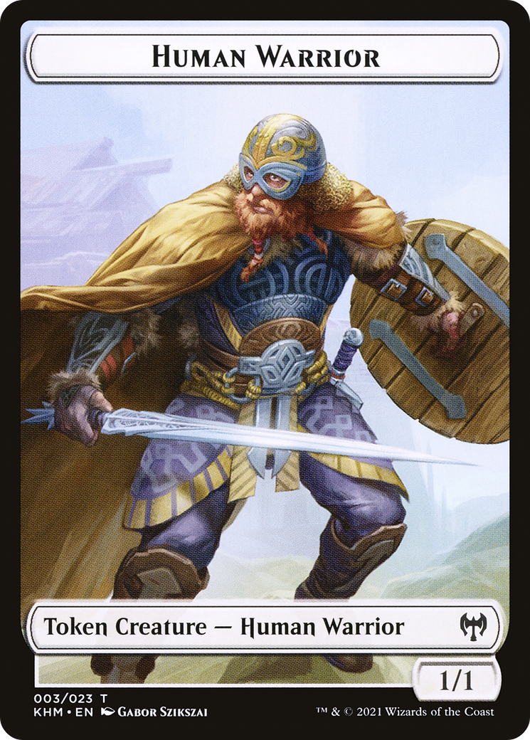 Human Warrior  [Foil]  (KHM-003) - [Kaldheim Tokens] - Trinity Hobby