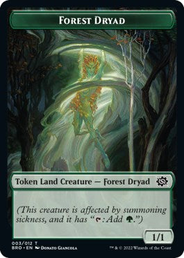 Powerstone // Forest Dryad Double-Sided Token [The Brothers' War Tokens] - Trinity Hobby