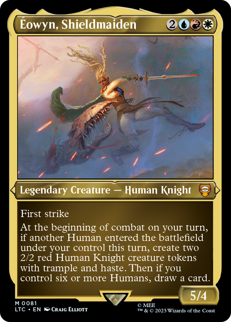 Eowyn, Shieldmaiden (Display Commander) - Thick Stock  [Foil]  (LTC-081) - [Tales of Middle-earth Commander]