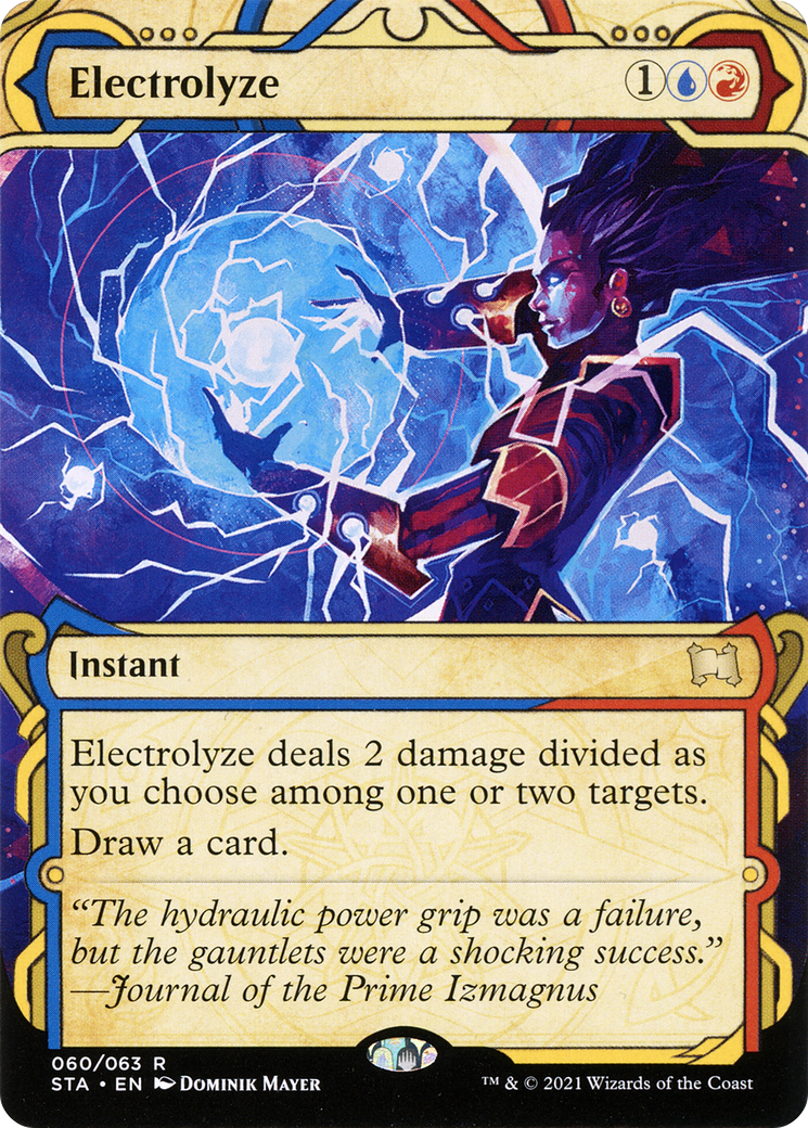 Electrolyze [Etched Foil]  (STA-060) - [Strixhaven Mystical Archive]: (Showcase) (Borderless) - Trinity Hobby