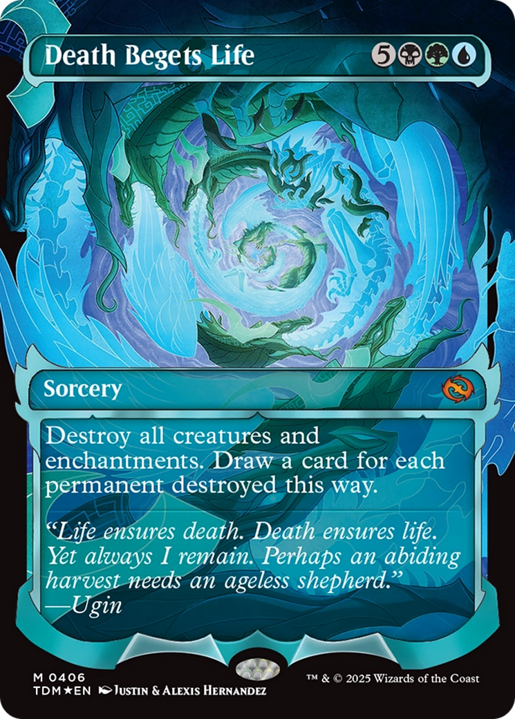 Death Begets Life  [Foil]  (TDM-406) - [Tarkir: Dragonstorm]: (Showcase) (Borderless) - Trinity Hobby