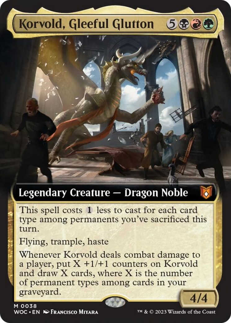 Korvold, Gleeful Glutton (Extended Art) [Wilds of Eldraine Commander] - Trinity Hobby