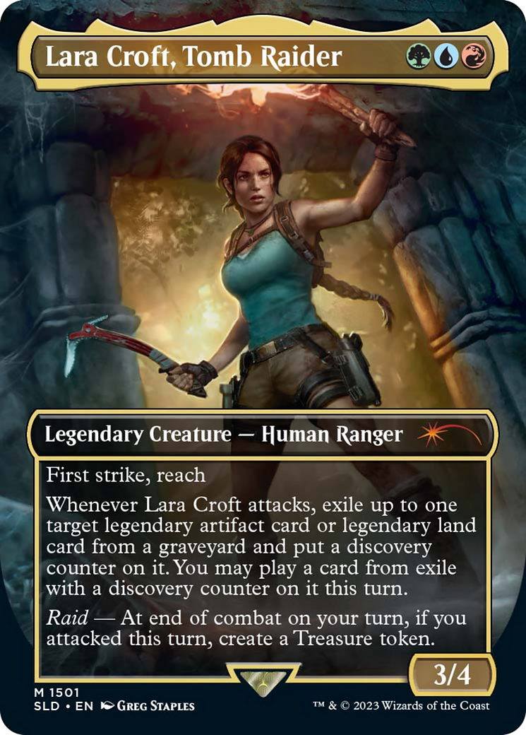 Lara Croft, Tomb Raider  [Foil]  (SLD-1501) - [Secret Lair Drop] (Borderless) - Trinity Hobby