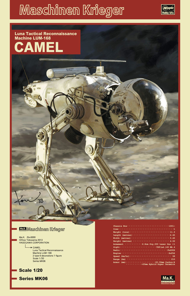 Hasegawa 1/20 Maschinen Krieger Ma.K. Luna Tactical Reconnaissance Machine Lum-168 Camel MK06