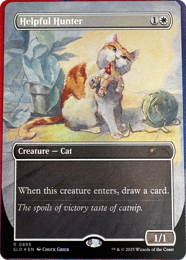 Helpful Hunter  [Foil]  (SLD-895) - [Secret Lair Drop] (Borderless) - Trinity Hobby