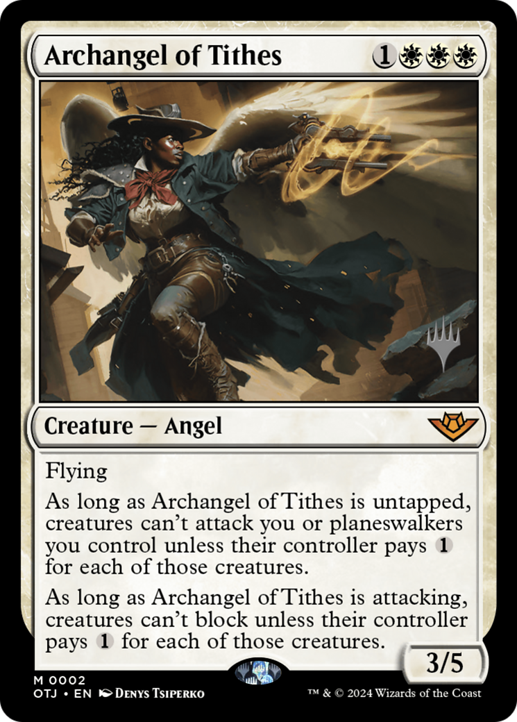 Archangel of Tithes (Promo Pack) [Outlaws of Thunder Junction Promos] - Trinity Hobby