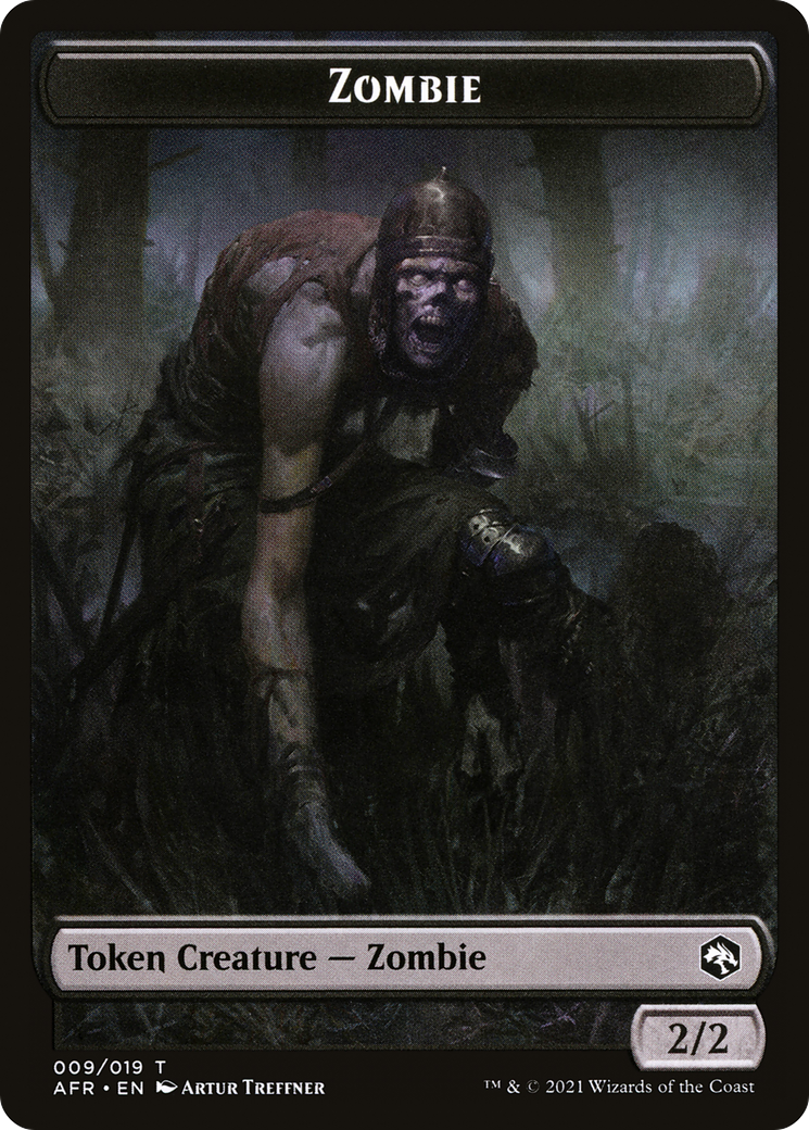 Zombie  [Foil]  (AFR-009) - [Adventures in the Forgotten Realms Tokens] - Trinity Hobby