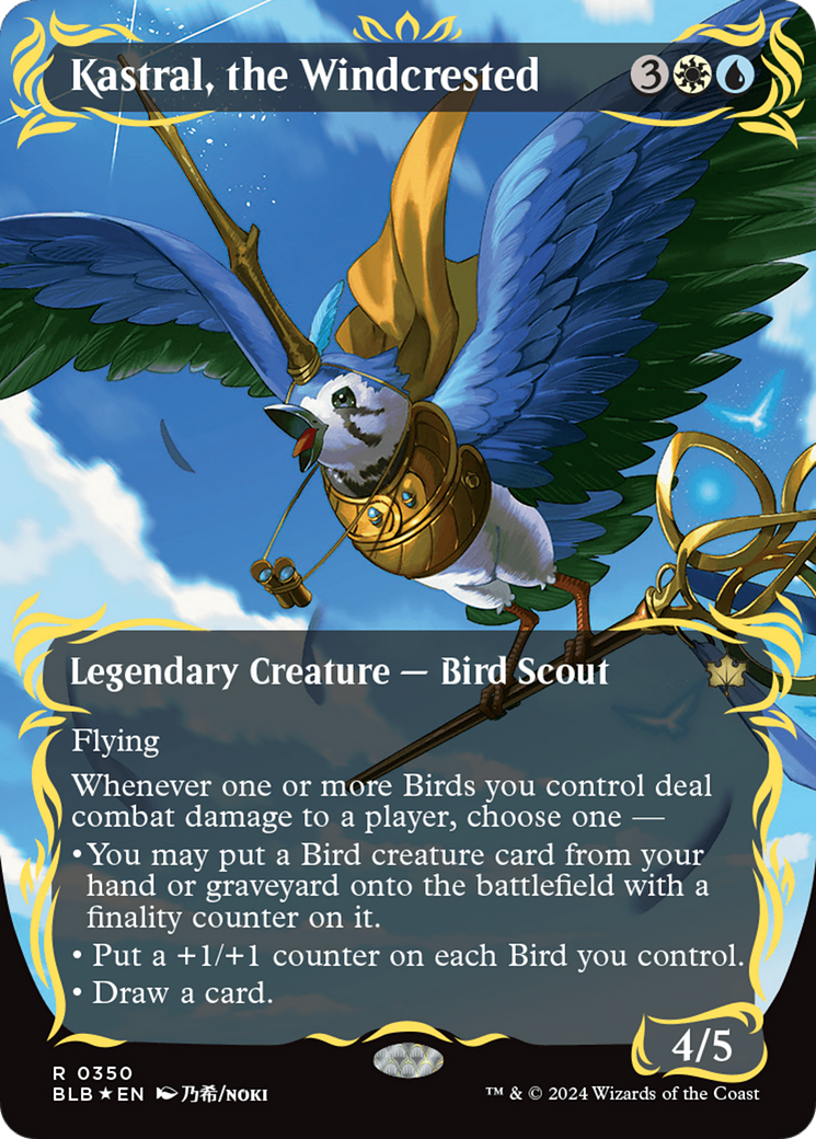 Kastral, the Windcrested (Borderless) (Raised Foil) [Bloomburrow] - Trinity Hobby