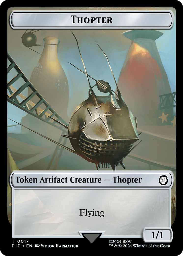 Food (0012) // Thopter Double-Sided Token [Fallout Tokens] - Trinity Hobby