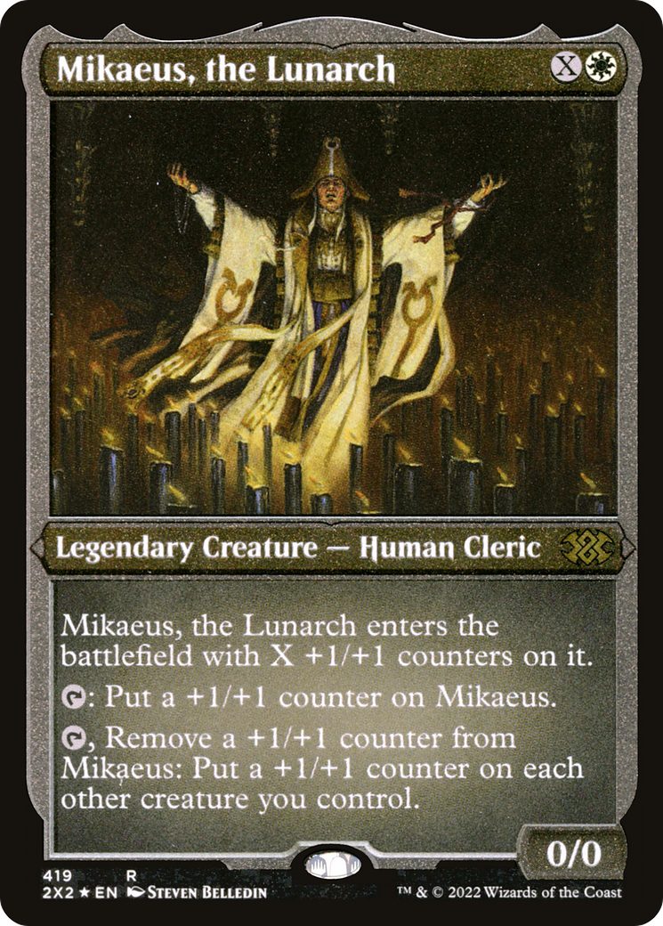 Mikaeus, the Lunarch (Foil Etched)  [Foil]  (2X2-419) - [Double Masters 2022] - Trinity Hobby