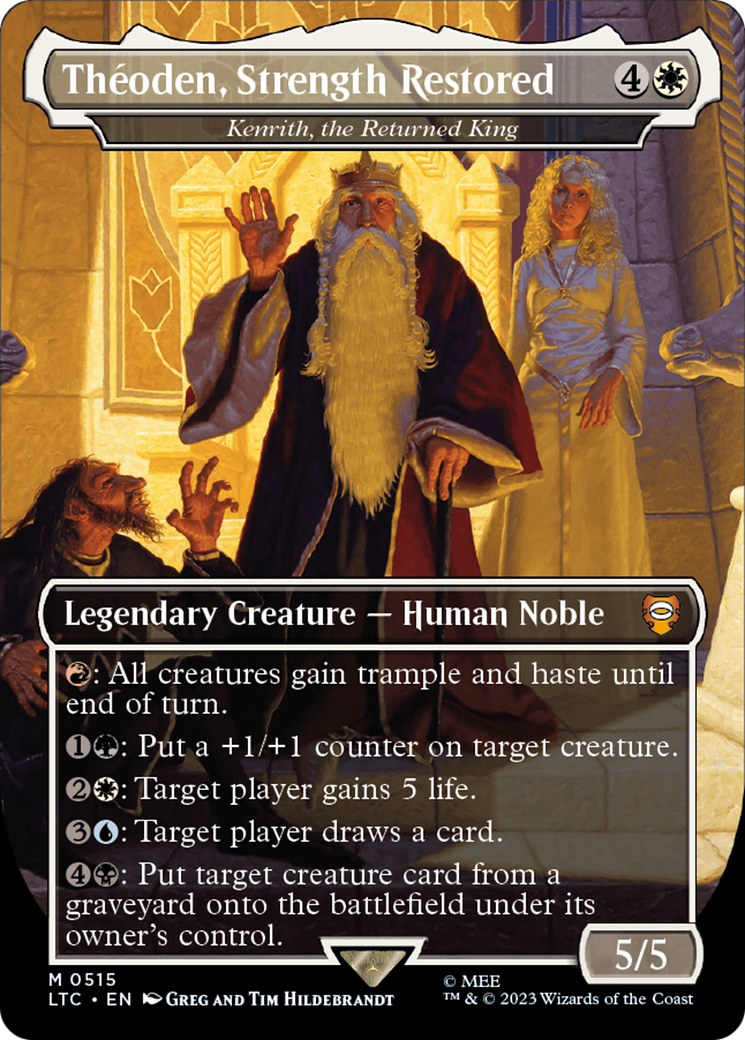 Theoden, Strength Restored - Kenrith, the Returned King (Borderless) [The Lord of the Rings: Tales of Middle-Earth Commander] - Trinity Hobby