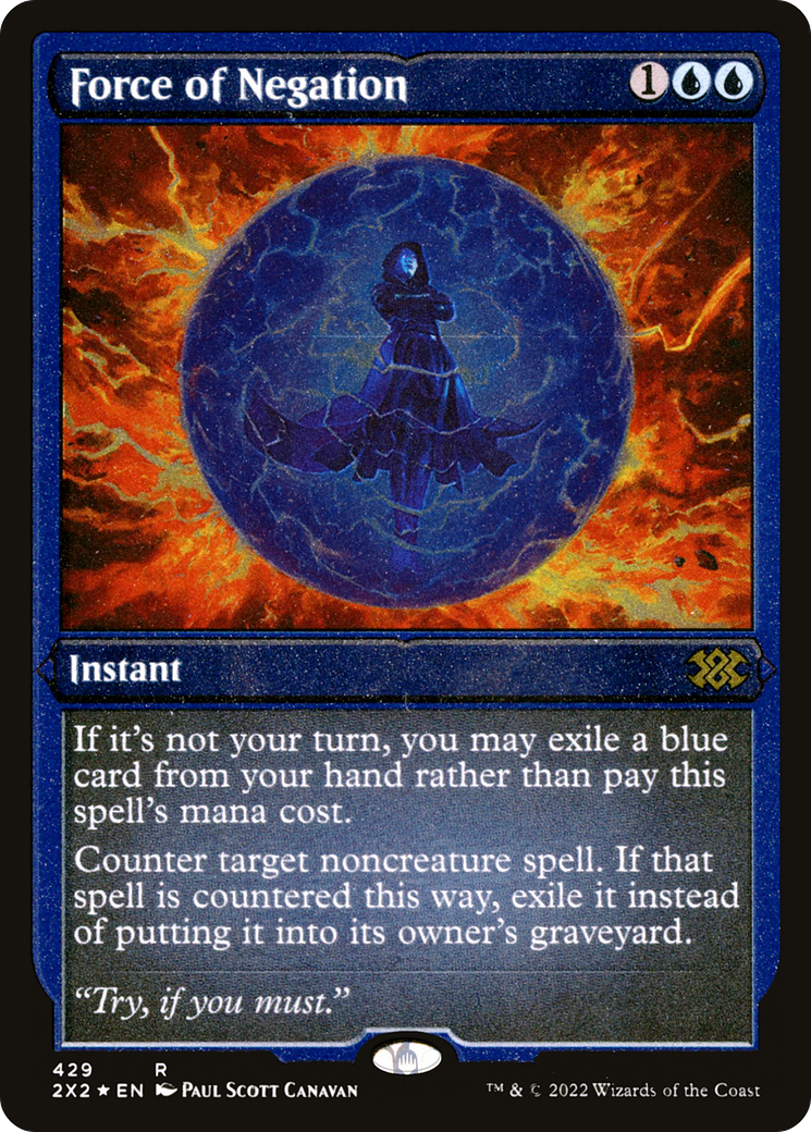Force of Negation (Foil Etched)  [Foil]  (2X2-429) - [Double Masters 2022] - Trinity Hobby