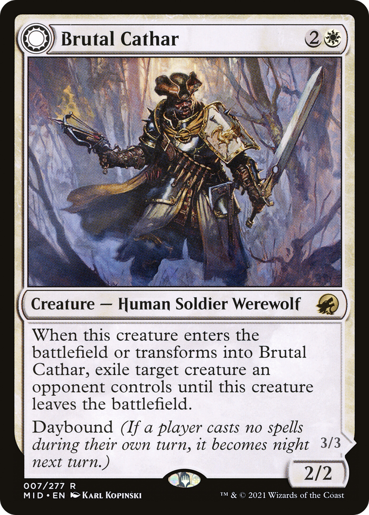 Brutal Cathar // Moonrage Brute [Innistrad: Midnight Hunt] - Trinity Hobby