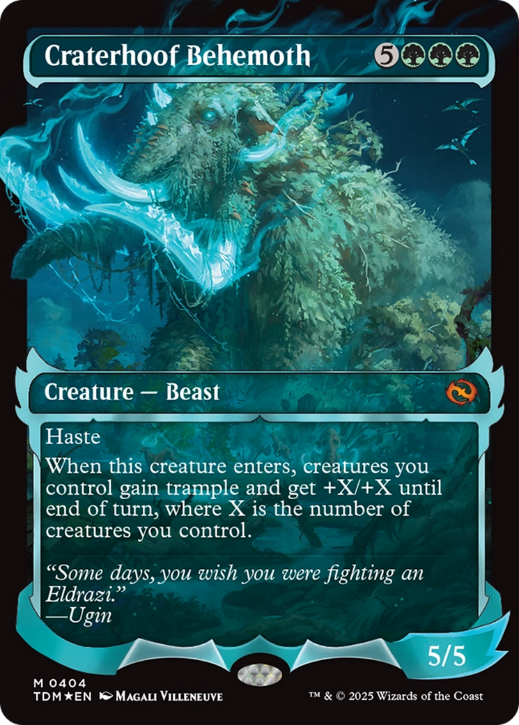 Craterhoof Behemoth  [Foil]  (TDM-404) - [Tarkir: Dragonstorm]: (Showcase) (Borderless) - Trinity Hobby